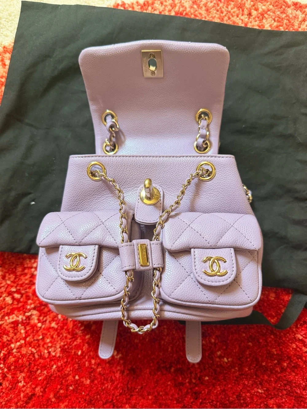 CHANEL Mini Duma Quilted Caviar Backpack